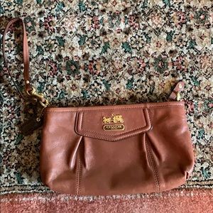 Coach Brown leather wristlet